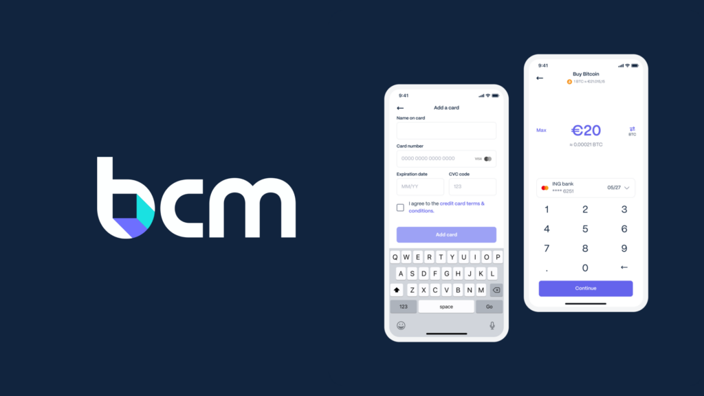 BCM creditcardbetalingen directe crypto aankoop